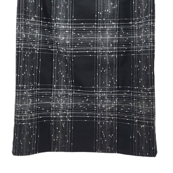 Nanette Lepore Wool Blend Plaid Black White Pencil Skirt Womens 6 - Picture 3 of 7